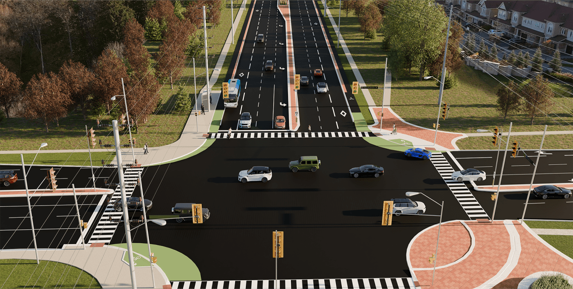 Future state of Bathurst Street and Major Mackenzie Drive Intersection