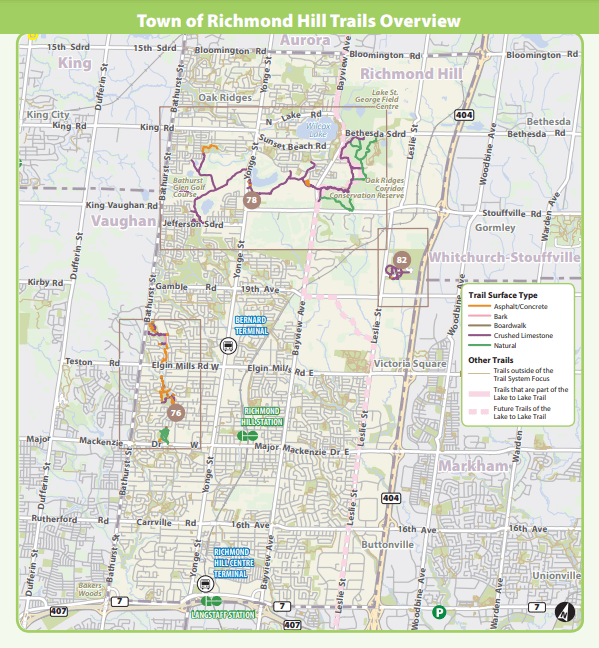 Richmond Hill Trails Overview Map