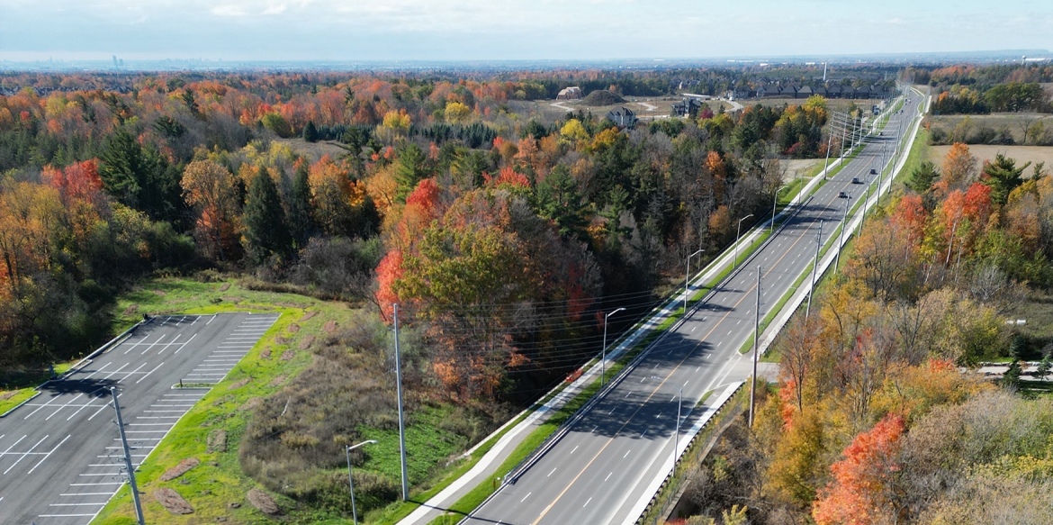 aerial view of a roadway