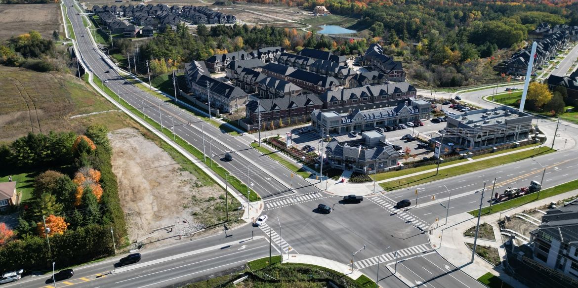aerial view of an intersection