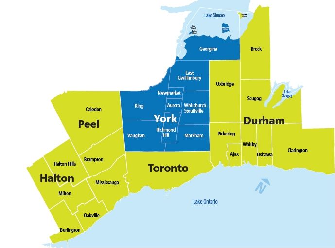 map of york region