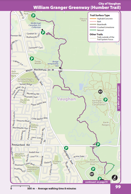 Vaughan William Granger Greenway Trail map