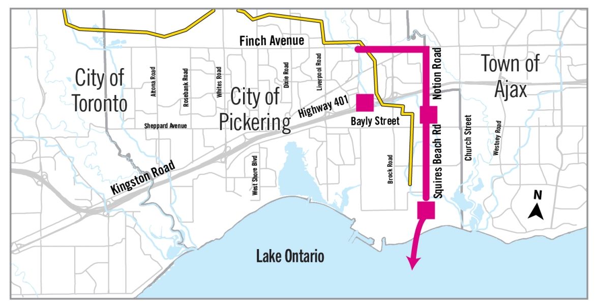 Map of York Durham Sewage System Primary System Expansion