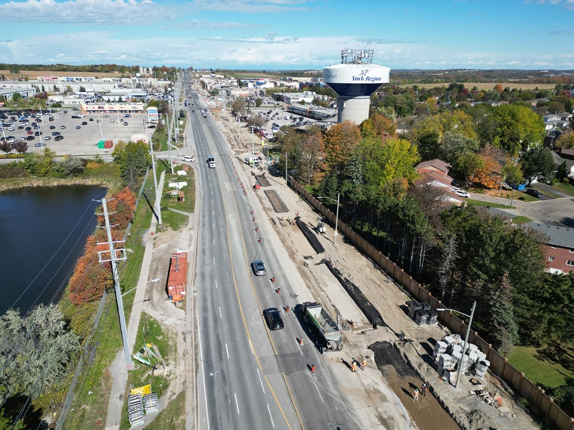 Construction on Yonge Street in Newmarket