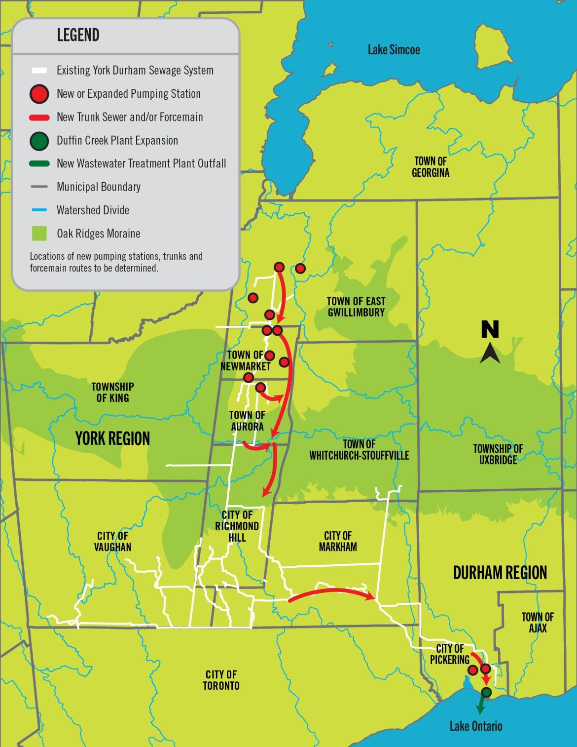 Map of the York Region Sewer Works Project area