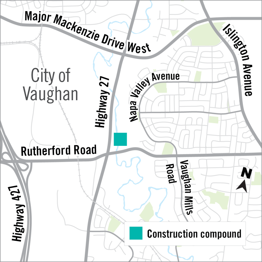 map of compound area of west vaughan sewage service project