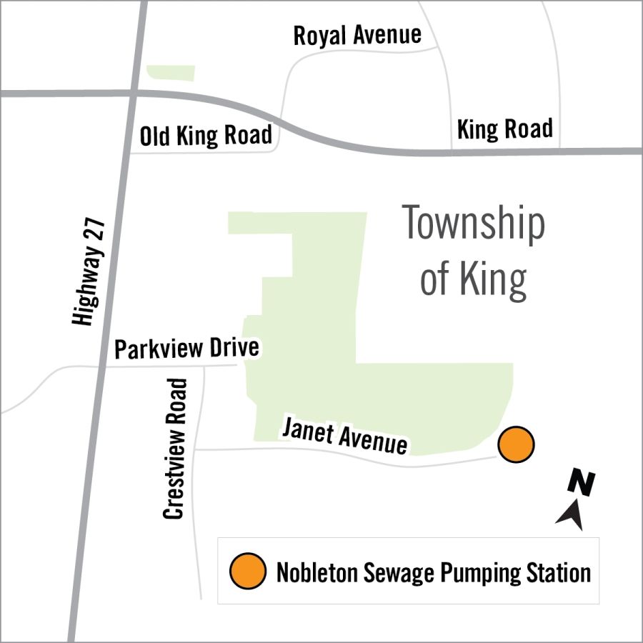 Map of Nobleton Sewage Pumping Station location