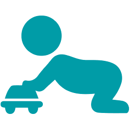 vector image of baby pushing toy