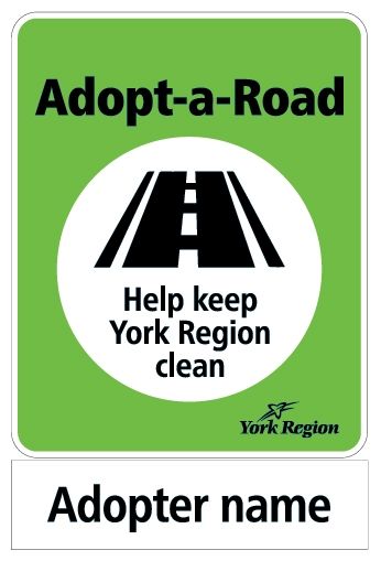 sample Adopt-a-Road road sign showing where the volunteer's name would be displayed
