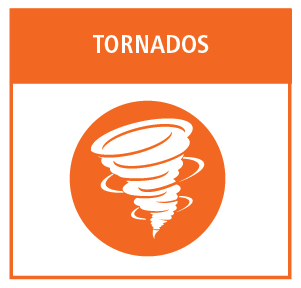 Graphic icon of a tornado