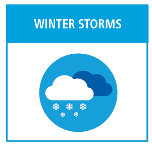 Graphic icon of clouds and snow
