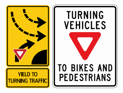 No Right On Red Warning Signs