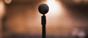 close up of a microphone